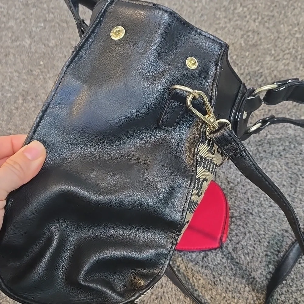 Vintage Juicy Couture Tote Hobo Bag with Red Heart Pouch Satchel